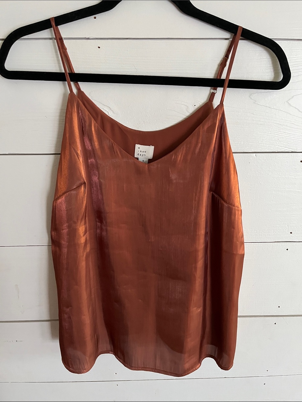 a new day Copper Satin Spaghetti-Strap Cami